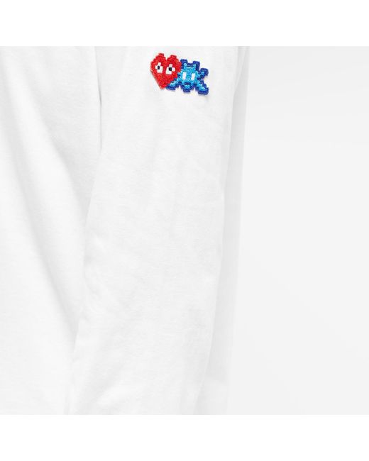 COMME DES GARÇONS PLAY White Long Sleeve Invader T-Shirt for men