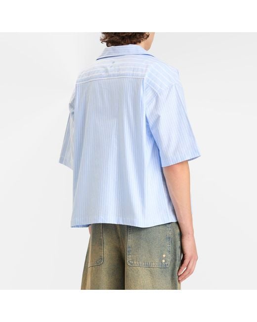 About Blank Blue Patchwork Vacation Shirt for men