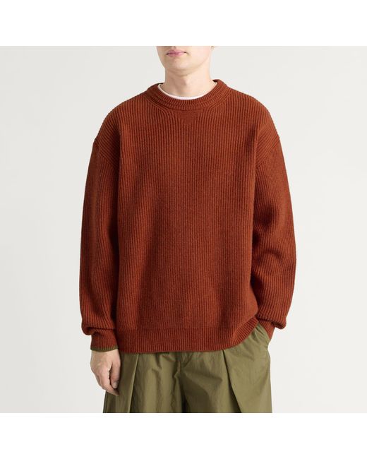 FRIZMWORKS Brown Patch Round Pullover Knit for men