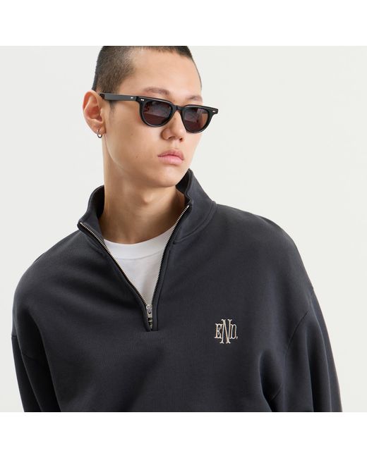 END. Black Slice Half Zip Sweat