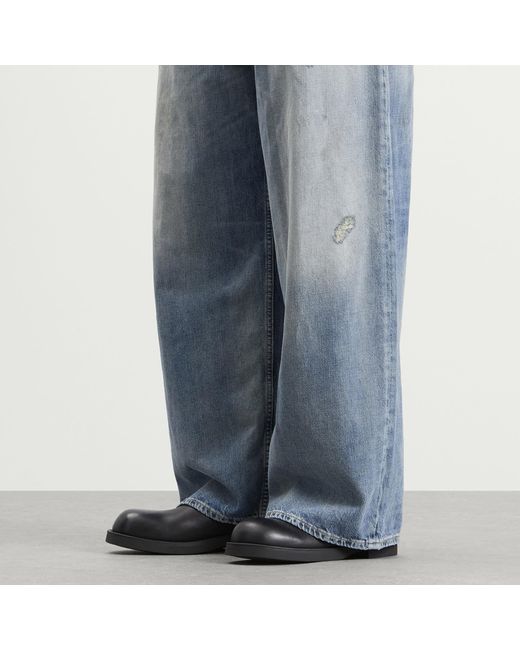 Maison Margiela Black Mm6 Leather Slip On for men