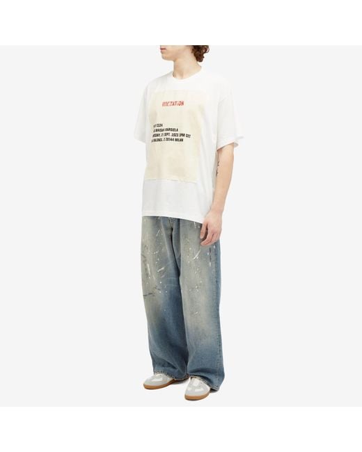 MM6 by Maison Margiela Show Invitation Logo T-Shirt in White for