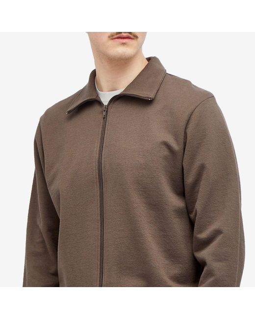 Lady White Co. Brown Lady Co. Textured Full Zip Sweatshirt for men