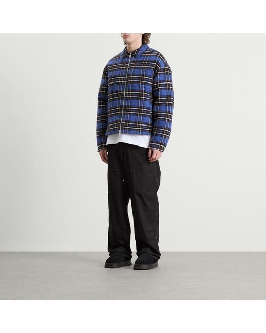 Cole Buxton Blue Flannel Overshirt for men