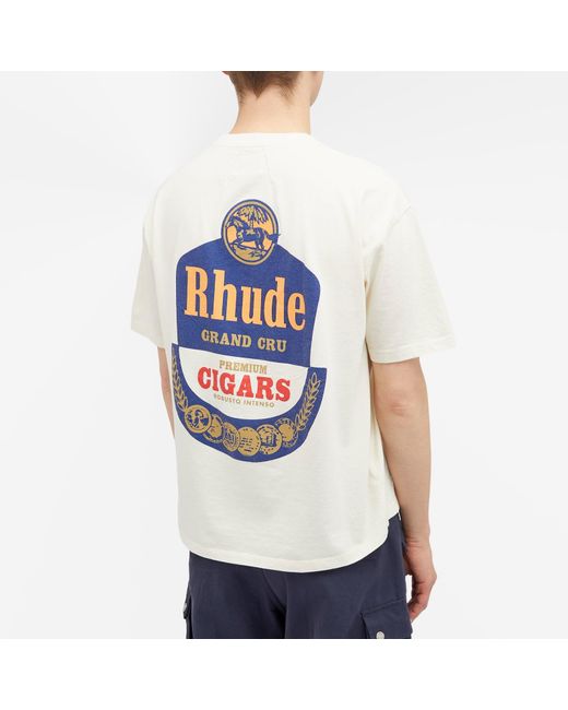 Rhude White Grand Cru T-Shirt Vtg for men
