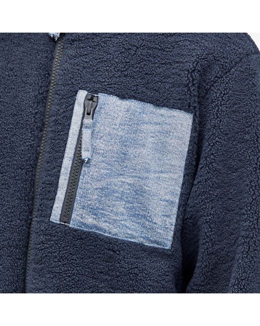 Ksubi Blue Icebreaker Sherpa Fleece Jacket for men