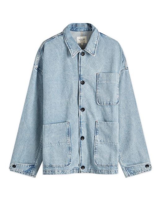 Rag & Bone Blue Mercer Denim Chore Coat for men