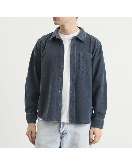Corridor NYC Blue Cord Long Sleeve Shirt for men