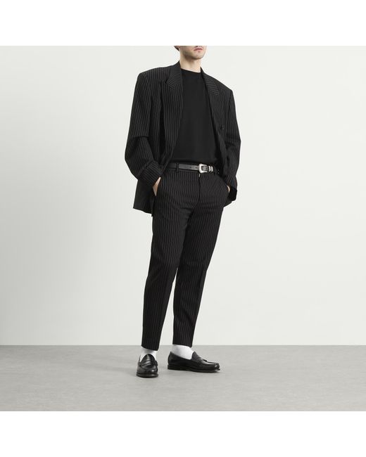 Acne Black Pinstripe Trousers for men