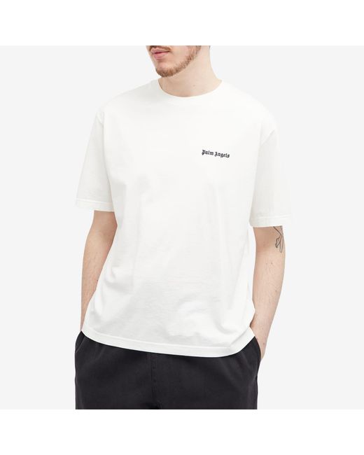 Palm Angels White Classic Logo T-Shirt for men