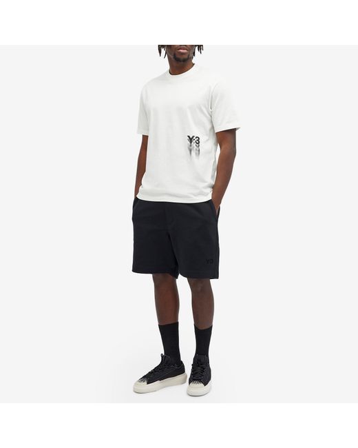 Y-3 White Graphics Short Sleeve T-Shirt for men