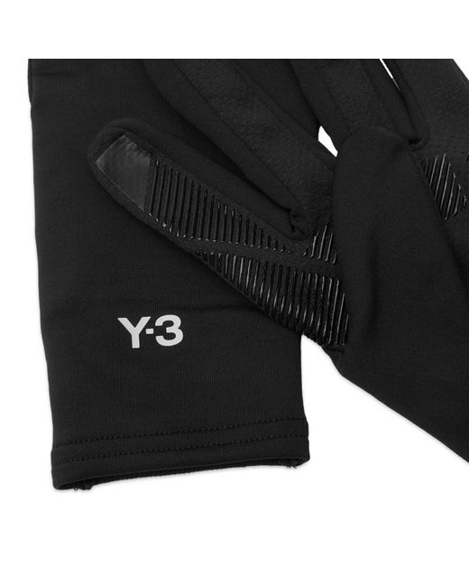 Y-3 Black Run Gloves for men