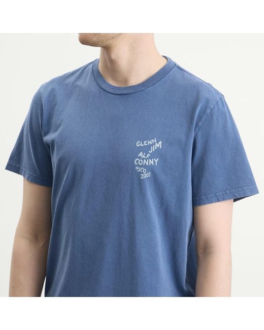 Nudie Jeans Blue Roy Og Line-Up T-Shirt for men
