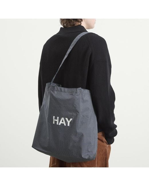 Hay Black Grid Crossover Bag