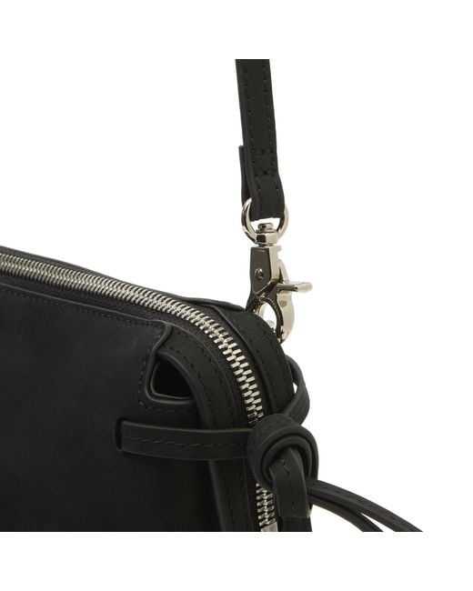 DUNST Black 2 Way Suede Cross Body Bag