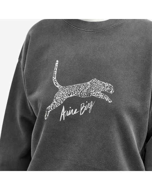 Anine Bing Gray Spencer Spotted Leopard Sweatshirt