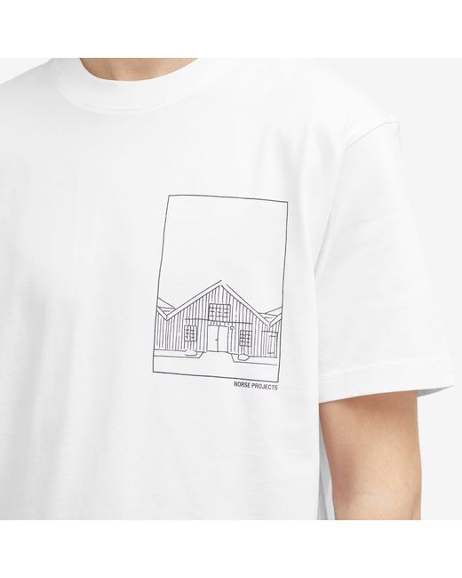 Norse Projects White Johannes Kanonbadsvej Print T-Shirt for men