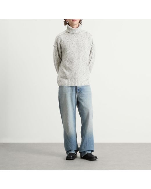 Won Hundred Gray Bristol Reverse Seam Turtle Neck Jumper for men