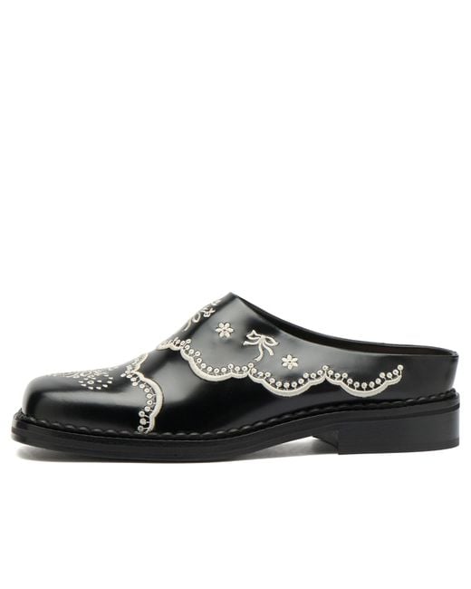 Simone Rocha Black Floral Lace Mules