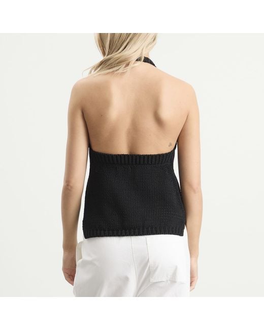 Rohe Black Rohe Chunky Knit Halter Top