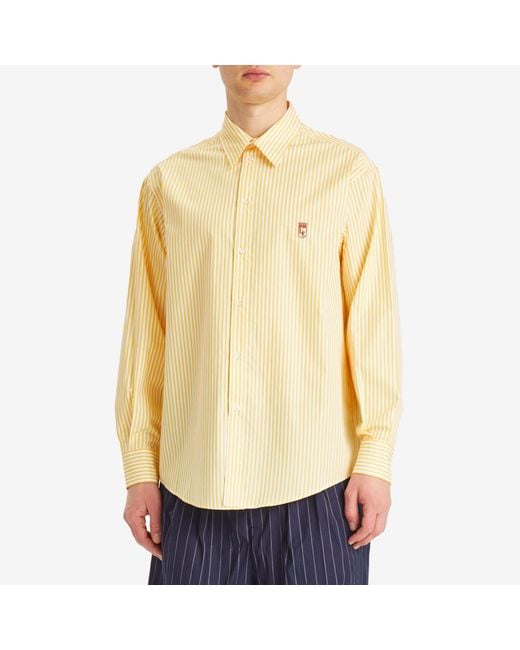 Late Checkout Yellow Striped Western Shirt for men