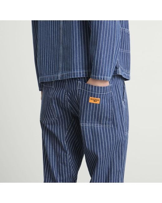 Service Works Blue Pinstripe Denim Chef Pants for men