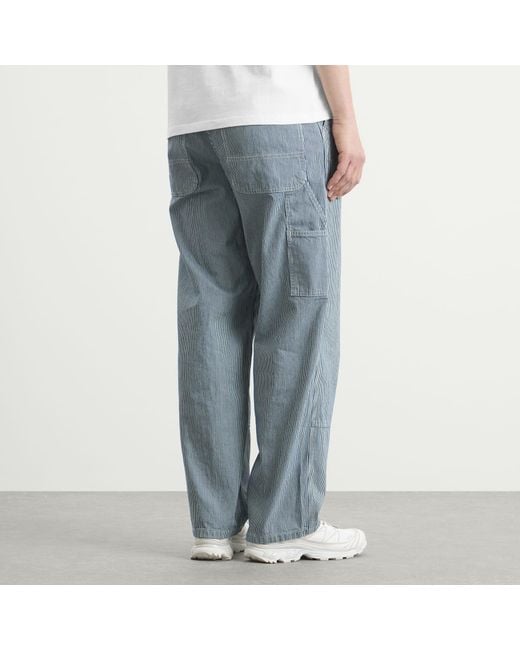 Gramicci Blue Overdyed Hickory Work Pant for men