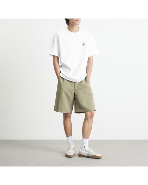 J.W. Anderson White Jersey Anchor Embroidery T-Shirt for men