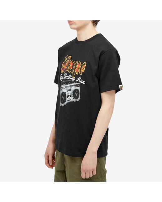 A Bathing Ape Black Bape Boombox T-Shirt for men