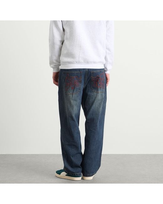 Butter Goods Blue Blotch Baggy Denim Jeans for men
