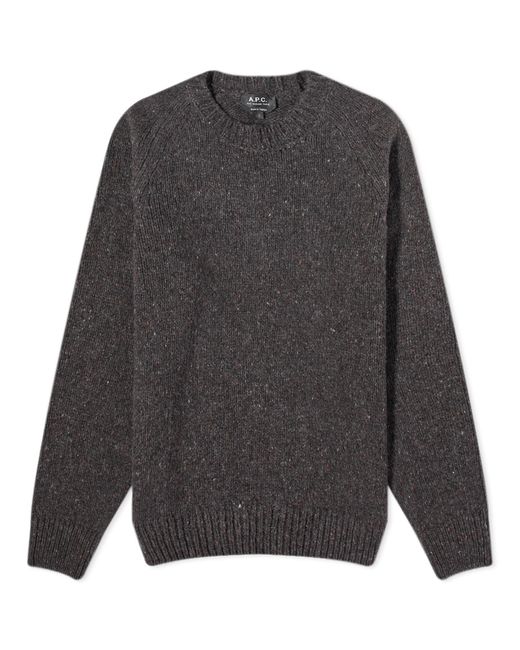 A.P.C. Gray Harris Donegal Crew Knit