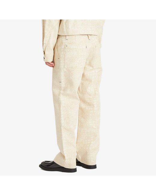 Jacquemus Natural Croc Effect Denim Jeans for men