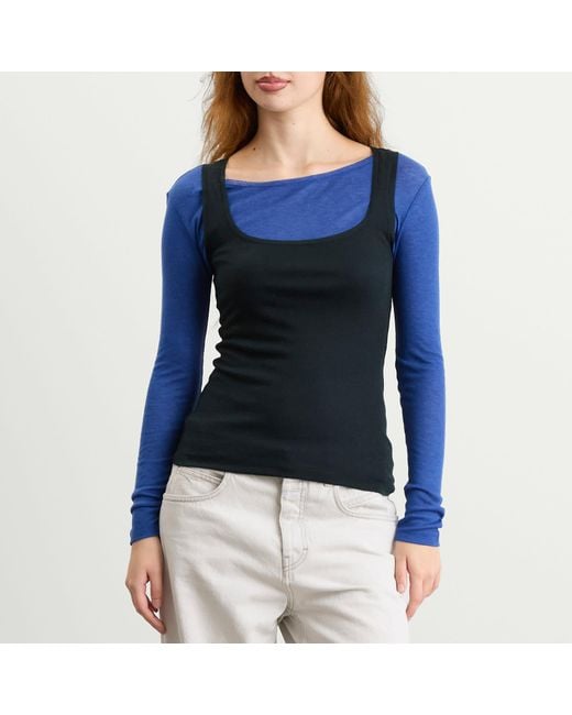 Fruity Booty Blue Double Layer Long Sleeve Top