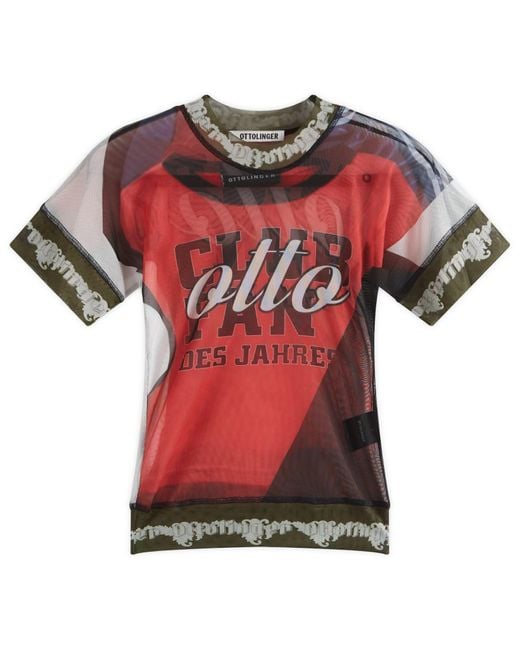 OTTOLINGER Red Print Mesh T-Shirt