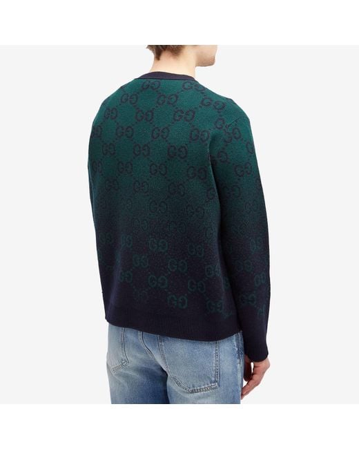 Gucci Blue Gg Fade Cardigan for men