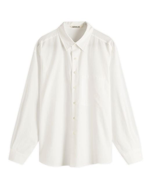 AURALEE Washed Finx Twill Big Shirt in White for Men | Lyst