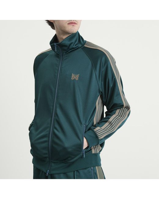 Needles Green Poly Jacquard Track Jacket for men