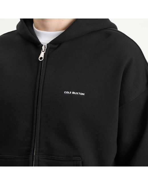 Cole Buxton Black Vintage Mini Logo Zip Hoodie for men
