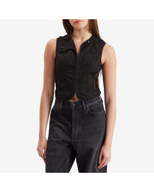 Our Legacy Black All Day Poplin Corset Vest Top