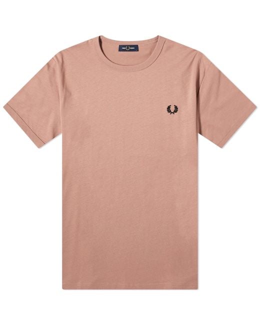 Fred Perry Pink Ringer T-Shirt for men