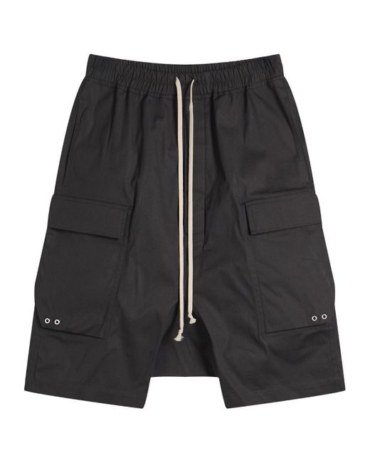 Rick Owens Black Heavy Cotton Poplin Cargo Pods for men