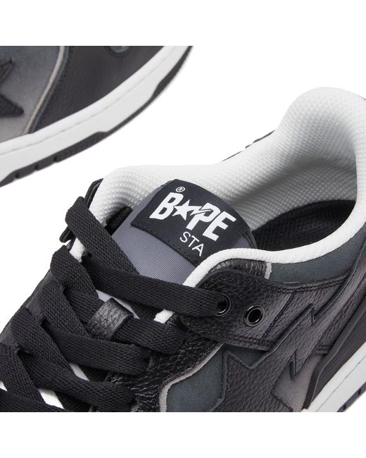A Bathing Ape Black Bape Sk8 Sta #4 Sneaker for men
