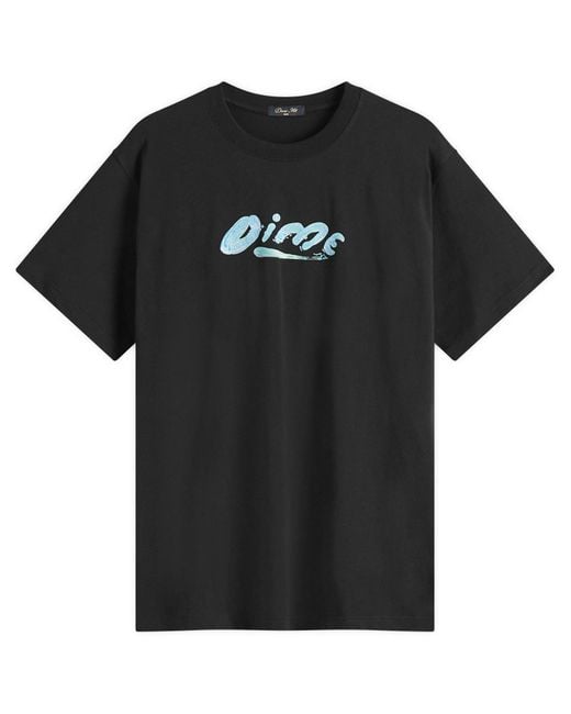 Dime Black Paint T-Shirt for men