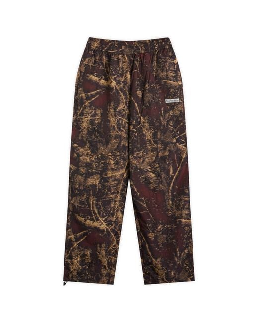 No Problemo Brown Forest Glitch Nylon Pant for men