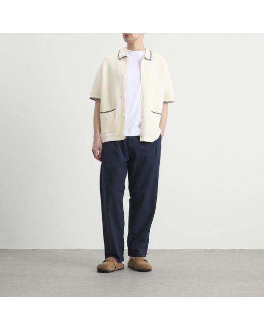 Service Works Natural Blanket Stitch Knit Polo for men