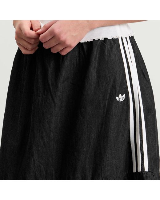 Adidas Black Denim Maxi Skirt
