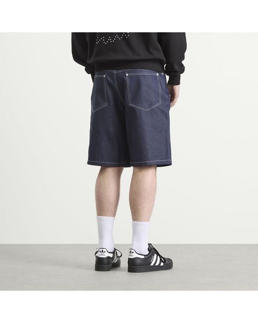 Pleasures Blue X Zero Skull Denim Shorts for men
