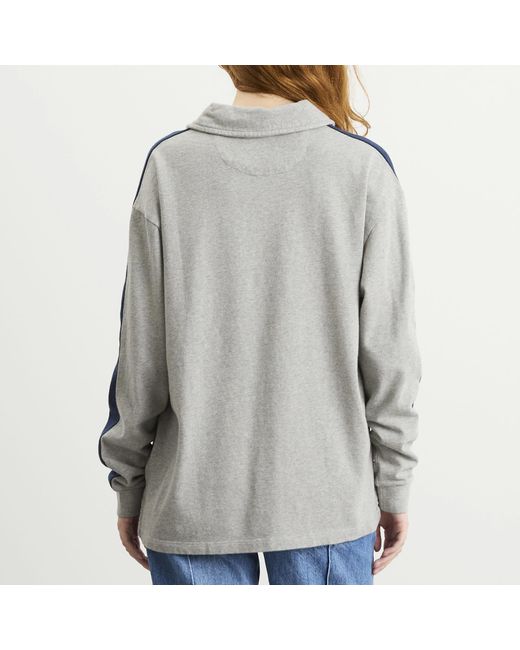 Damson Madder Gray Verity V-Neck Rugby Shirt