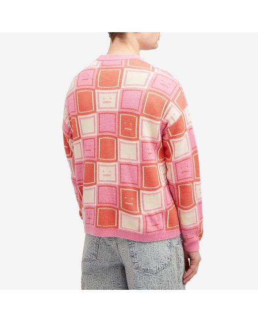 Acne Pink Klock 3 Tones Face Jumper for men