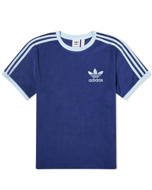 Adidas Blue Terry 3 Stripe T-Shirt
